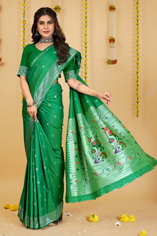 GREEN_PURE_SILK_PAITHANI_SAREE